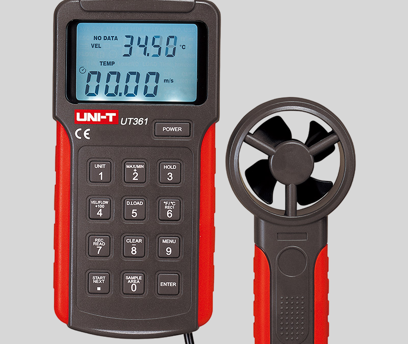 UNI T UT361 Anemometer Wind Temperature Wind Speed and Wind Capacity Meter