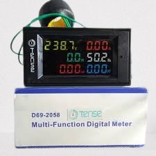 Tense 6 in 1 D69 2058 Multifunction Electric Energy Meter with LCD Display